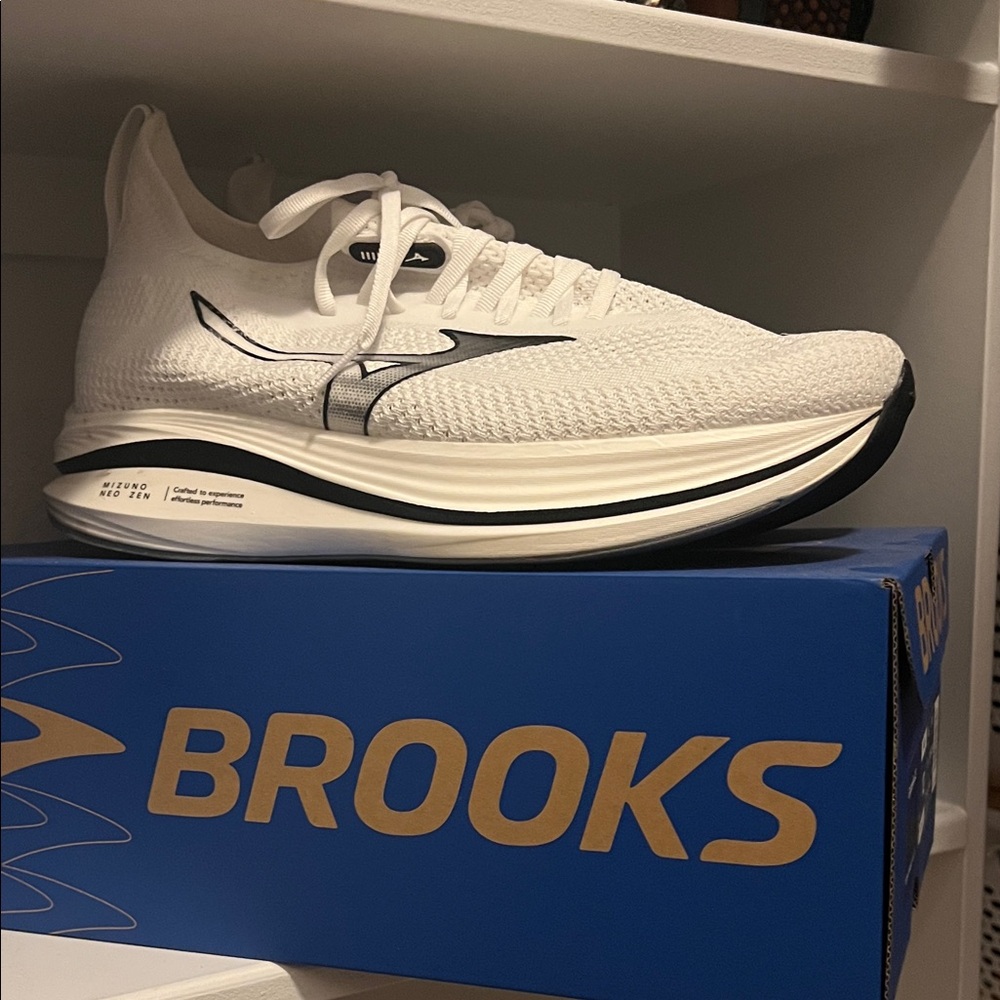 Brooks White and Black Athletic Shoes